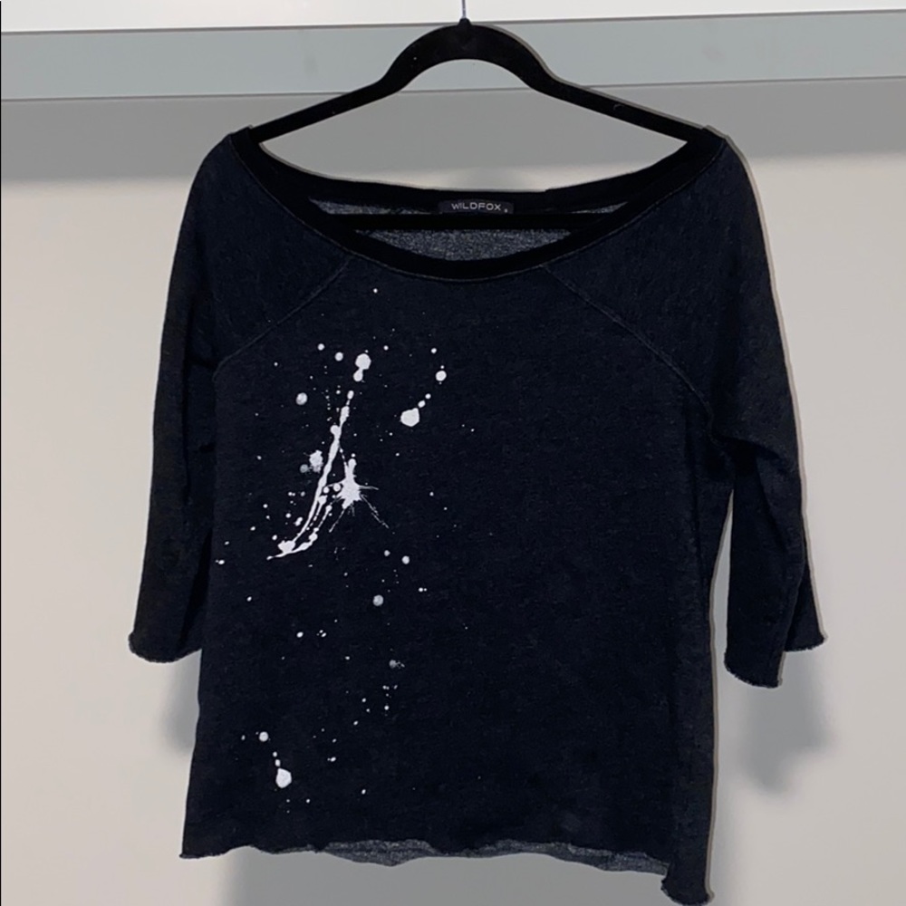 Wildfox Splatter paint crew neck sweatshirt